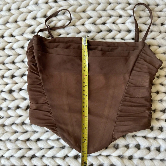 WHITE FOX Mesh Cowl Corset Top Small - Picture 5 of 6